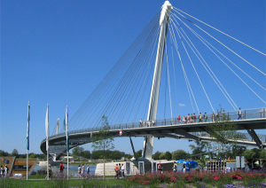 Fußgänger-/Radwegebrücke über den Rhein Kehl-Straßburg: 	Ausführungsplanung der Unterbauten und Stahlbetonkonstruktionen